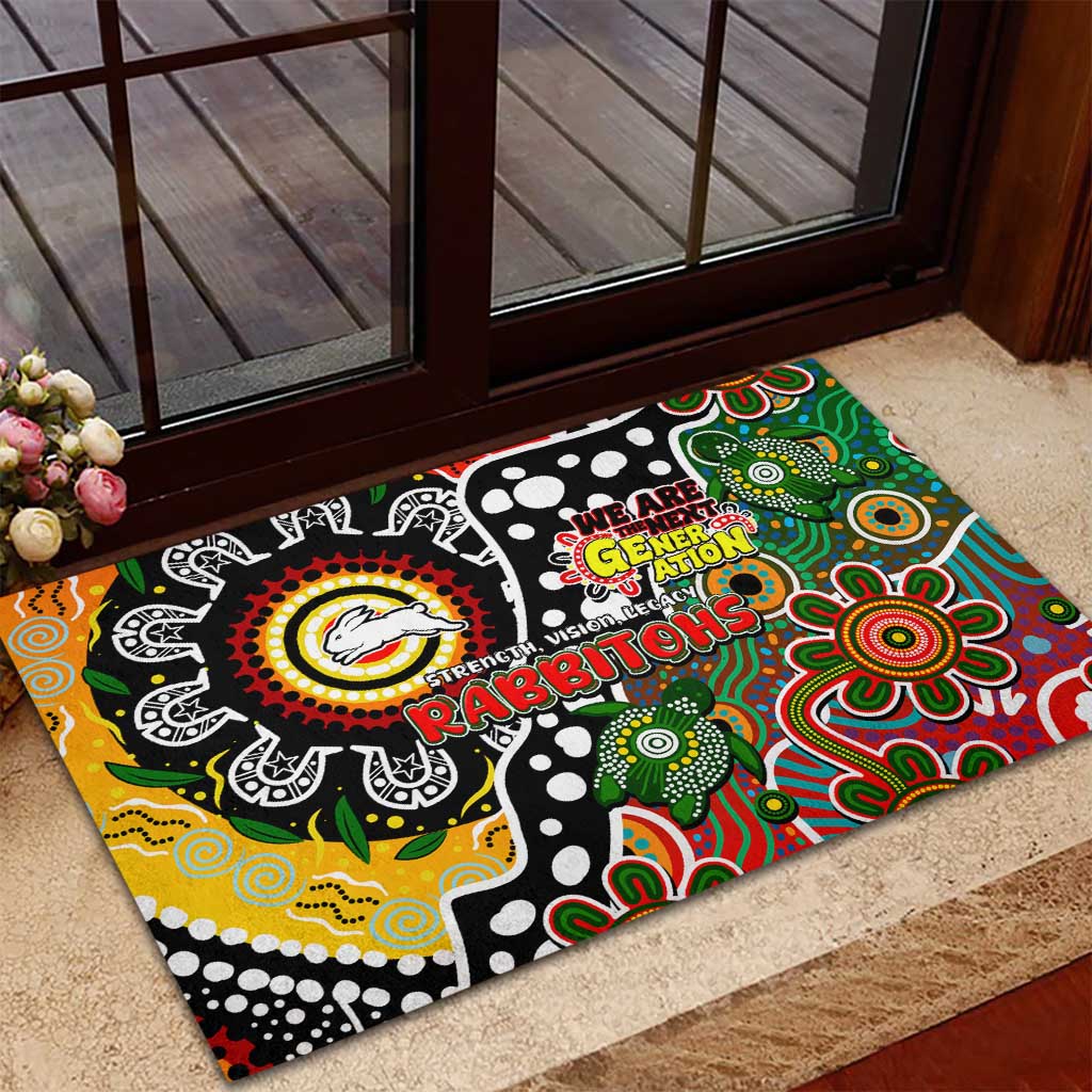 Rabbitohs NRL Celebrating 50 Years of Naidoc Rubber Doormat NAIDOC Week 2025 Aboriginal