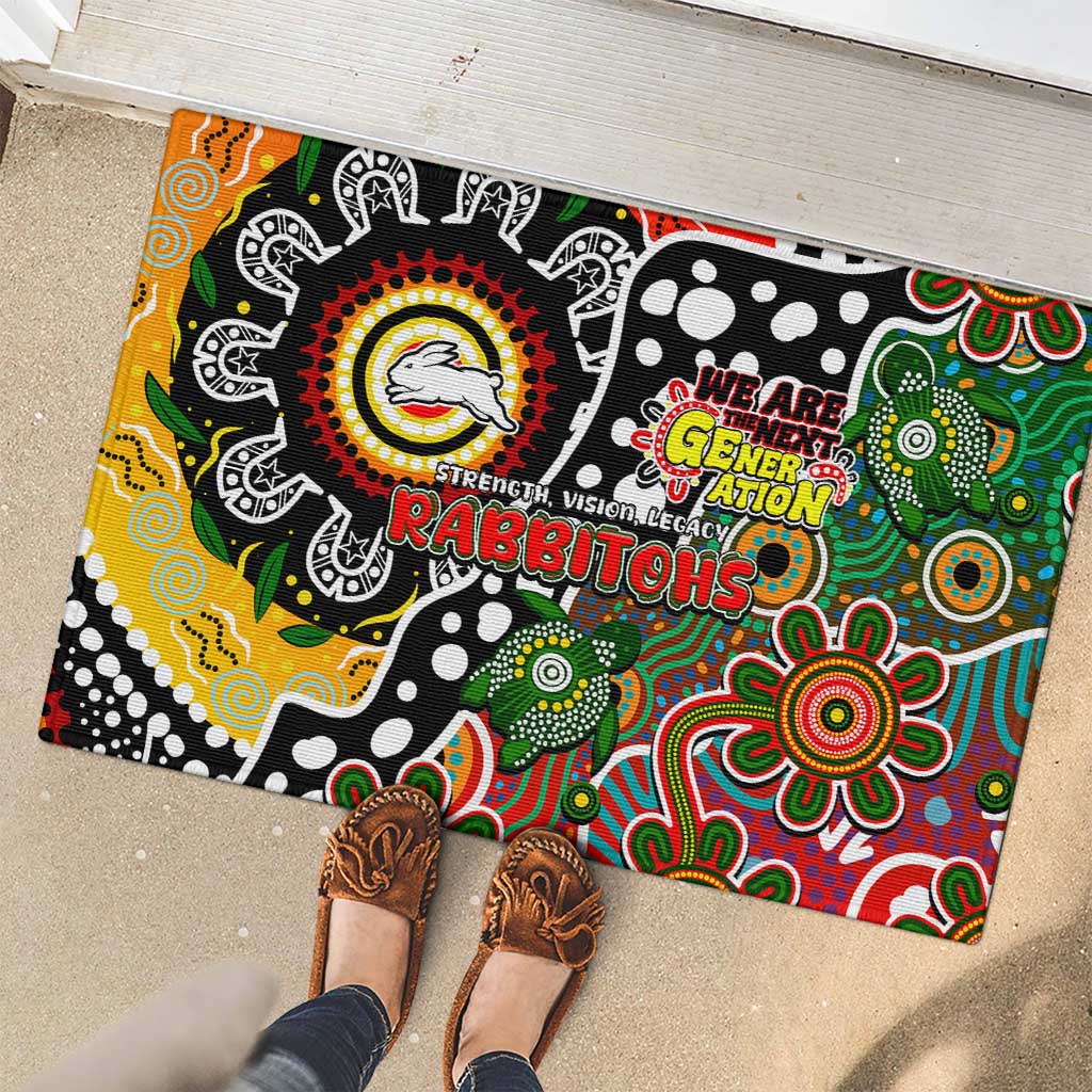 Rabbitohs NRL Celebrating 50 Years of Naidoc Rubber Doormat NAIDOC Week 2025 Aboriginal
