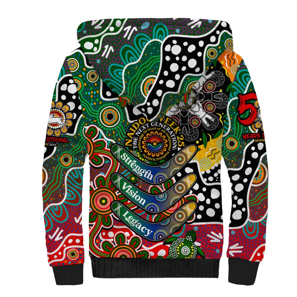 Personalised Rabbitohs NRL Celebrating 50 Years of Naidoc Sherpa Hoodie NAIDOC Week 2025 Aboriginal