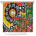 Rabbitohs NRL Celebrating 50 Years of Naidoc Shower Curtain NAIDOC Week 2025 Aboriginal