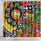 Rabbitohs NRL Celebrating 50 Years of Naidoc Shower Curtain NAIDOC Week 2025 Aboriginal