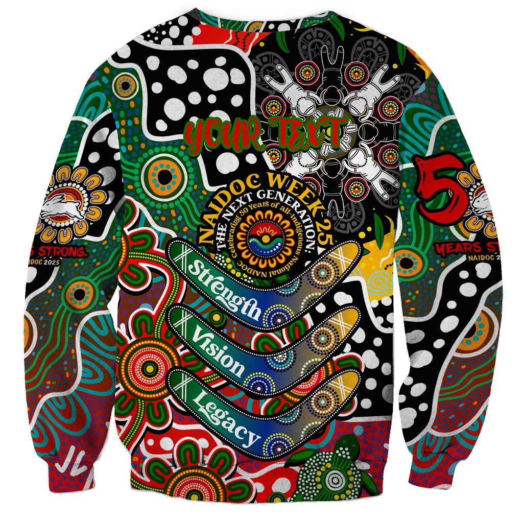 Personalised Rabbitohs NRL Celebrating 50 Years of Naidoc Sweatshirt NAIDOC Week 2025 Aboriginal