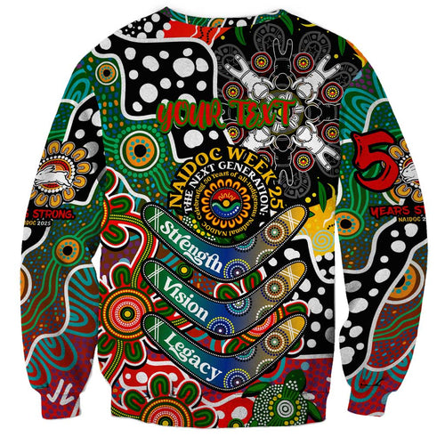 Personalised Rabbitohs NRL Celebrating 50 Years of Naidoc Sweatshirt NAIDOC Week 2025 Aboriginal