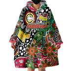 Personalised Rabbitohs NRL Celebrating 50 Years of Naidoc Wearable Blanket Hoodie NAIDOC Week 2025 Aboriginal