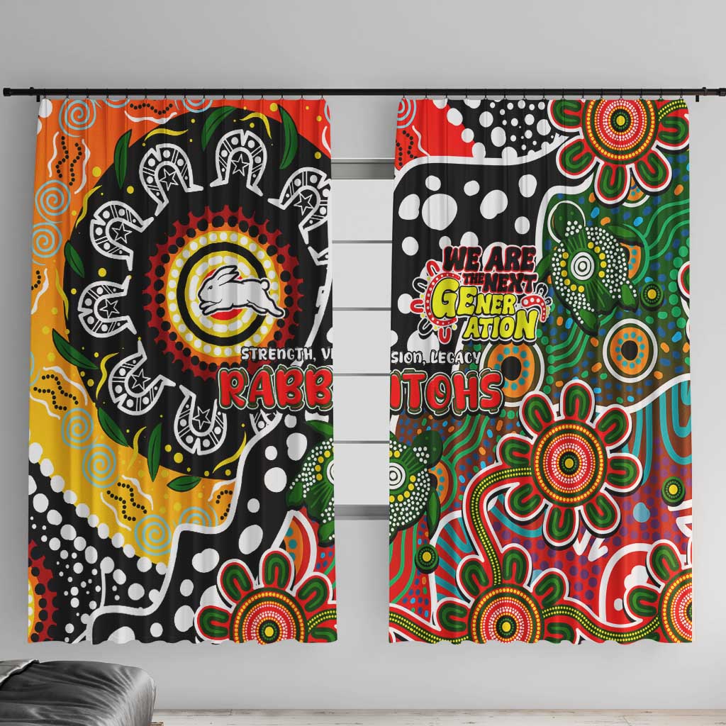 Rabbitohs NRL Celebrating 50 Years of Naidoc Window Curtain NAIDOC Week 2025 Aboriginal