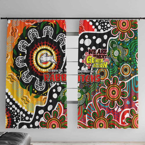 Rabbitohs NRL Celebrating 50 Years of Naidoc Window Curtain NAIDOC Week 2025 Aboriginal