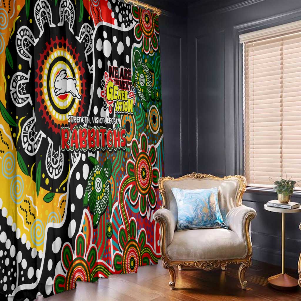 Rabbitohs NRL Celebrating 50 Years of Naidoc Window Curtain NAIDOC Week 2025 Aboriginal