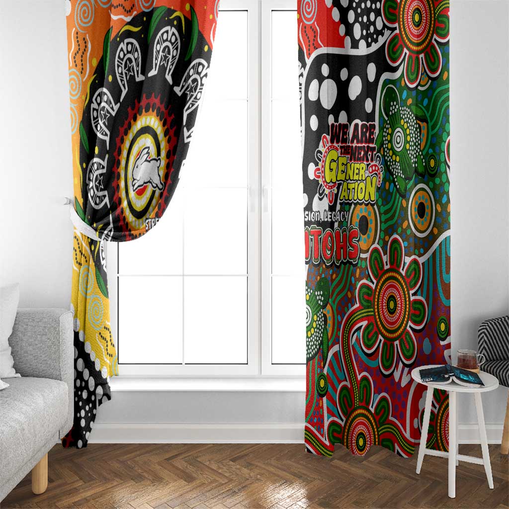 Rabbitohs NRL Celebrating 50 Years of Naidoc Window Curtain NAIDOC Week 2025 Aboriginal