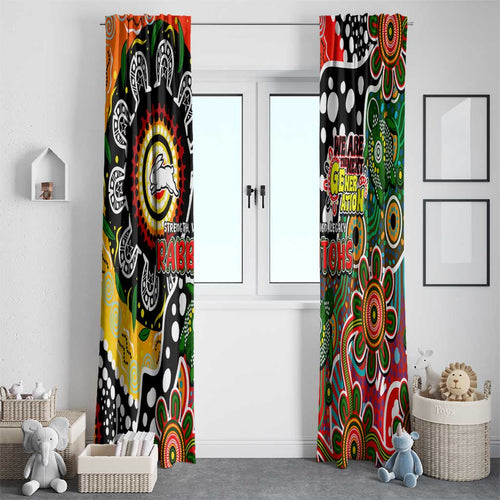 Rabbitohs NRL Celebrating 50 Years of Naidoc Window Curtain NAIDOC Week 2025 Aboriginal