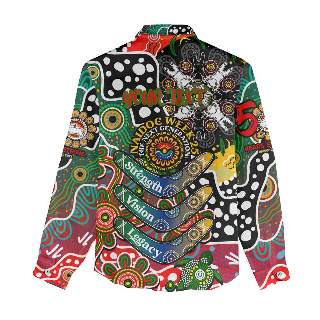 Personalised Rabbitohs NRL Celebrating 50 Years of Naidoc Women Casual Shirt NAIDOC Week 2025 Aboriginal