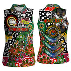 Personalised Rabbitohs NRL Celebrating 50 Years of Naidoc Women Sleeveless Polo Shirt NAIDOC Week 2025 Aboriginal