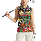 Personalised Rabbitohs NRL Celebrating 50 Years of Naidoc Women Sleeveless Polo Shirt NAIDOC Week 2025 Aboriginal