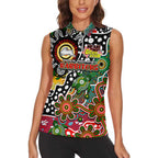 Personalised Rabbitohs NRL Celebrating 50 Years of Naidoc Women Sleeveless Polo Shirt NAIDOC Week 2025 Aboriginal
