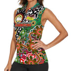 Personalised Rabbitohs NRL Celebrating 50 Years of Naidoc Women Sleeveless Polo Shirt NAIDOC Week 2025 Aboriginal