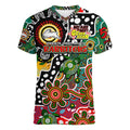 Personalised Rabbitohs NRL Celebrating 50 Years of Naidoc Women V-Neck T-Shirt NAIDOC Week 2025 Aboriginal