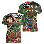 Personalised Rabbitohs NRL Celebrating 50 Years of Naidoc Women V-Neck T-Shirt NAIDOC Week 2025 Aboriginal