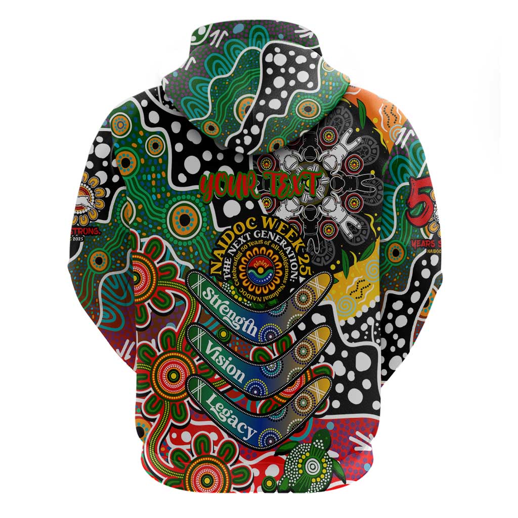 Personalised Rabbitohs NRL Celebrating 50 Years of Naidoc Zip Hoodie NAIDOC Week 2025 Aboriginal