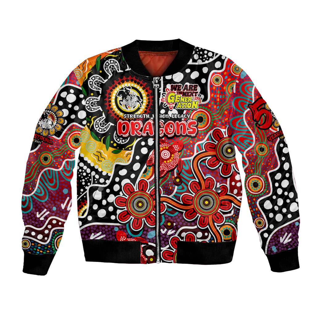 Personalised Dragons NRL Celebrating 50 Years of Naidoc Bomber Jacket NAIDOC Week 2025 Aboriginal