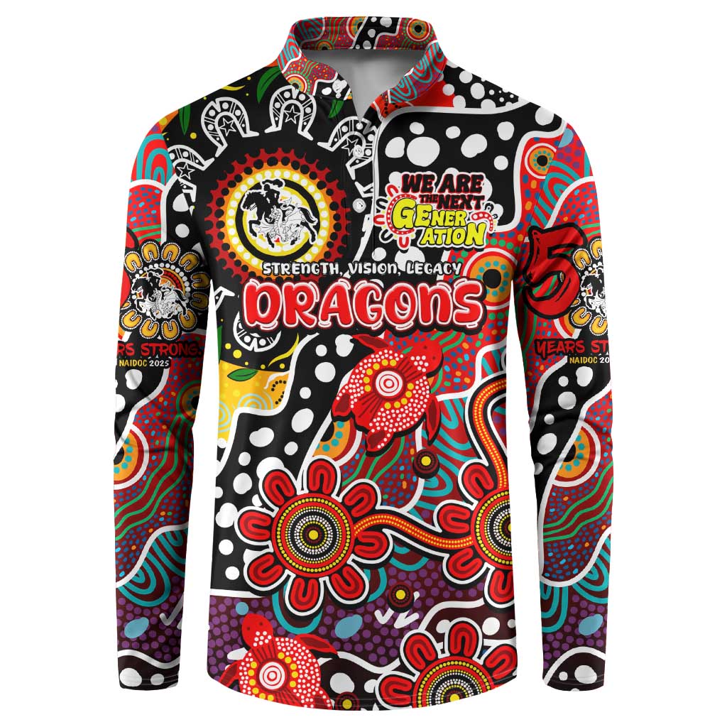 Personalised Dragons NRL Celebrating 50 Years of Naidoc Button Sweatshirt NAIDOC Week 2025 Aboriginal