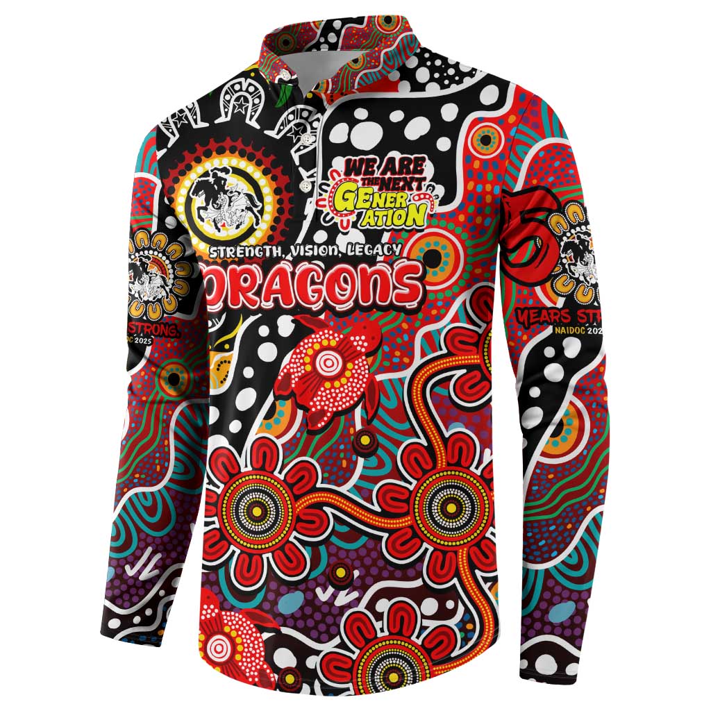 Personalised Dragons NRL Celebrating 50 Years of Naidoc Button Sweatshirt NAIDOC Week 2025 Aboriginal