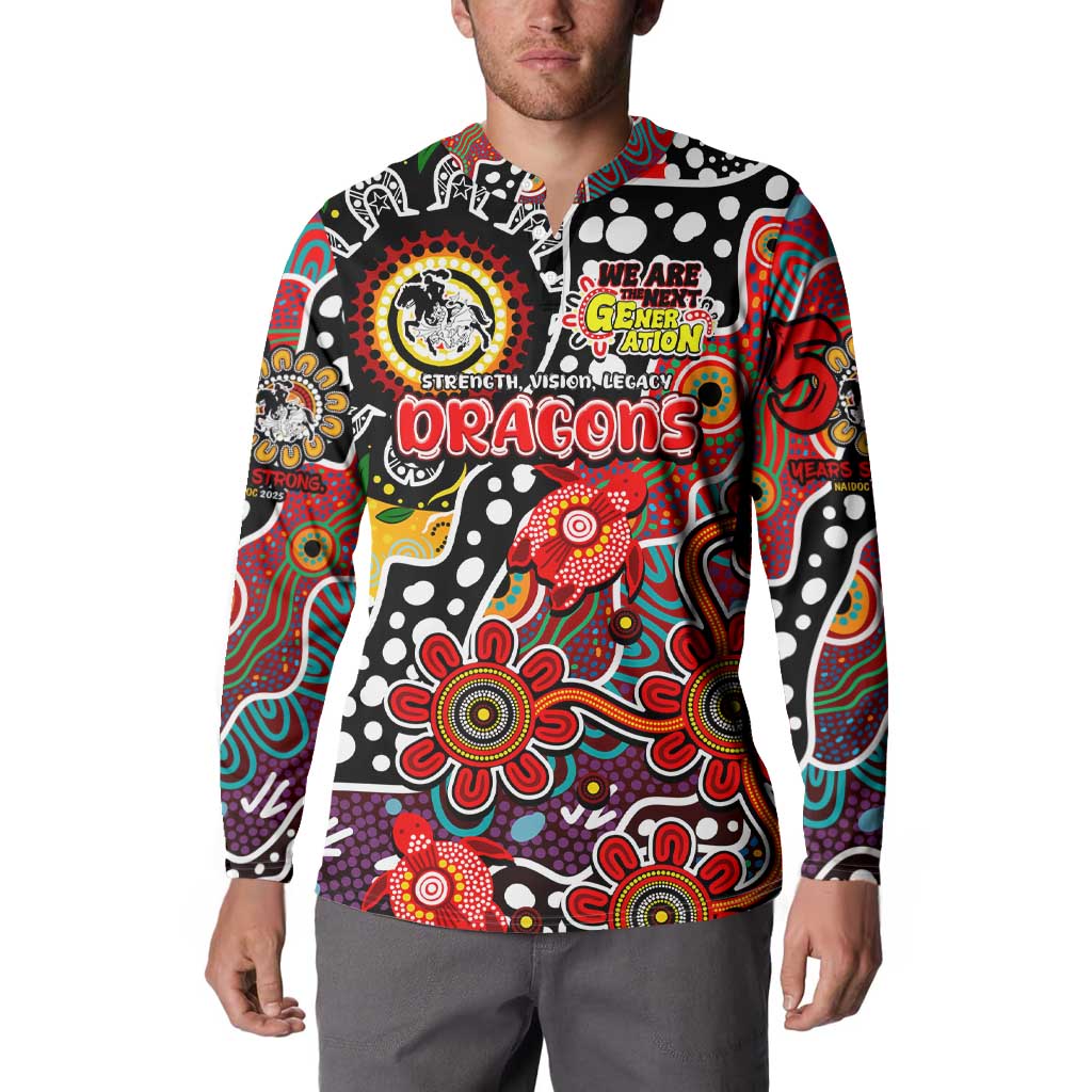 Personalised Dragons NRL Celebrating 50 Years of Naidoc Button Sweatshirt NAIDOC Week 2025 Aboriginal