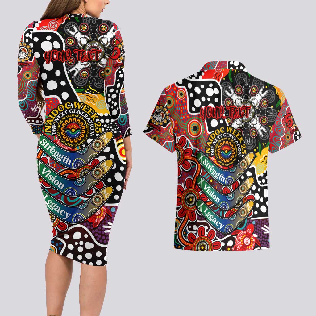 Personalised Dragons NRL Celebrating 50 Years of Naidoc Couples Matching Long Sleeve Bodycon Dress and Hawaiian Shirt NAIDOC Week 2025 Aboriginal