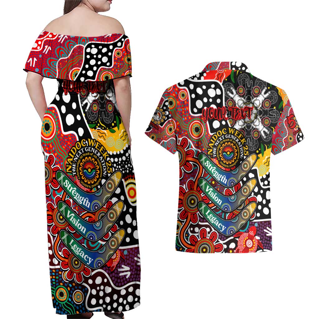 Personalised Dragons NRL Celebrating 50 Years of Naidoc Couples Matching Off Shoulder Maxi Dress and Hawaiian Shirt NAIDOC Week 2025 Aboriginal