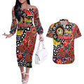 Personalised Dragons NRL Celebrating 50 Years of Naidoc Couples Matching Off The Shoulder Long Sleeve Dress and Hawaiian Shirt NAIDOC Week 2025 Aboriginal