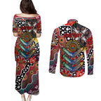 Personalised Dragons NRL Celebrating 50 Years of Naidoc Couples Matching Puletasi and Long Sleeve Button Shirt NAIDOC Week 2025 Aboriginal