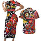 Personalised Dragons NRL Celebrating 50 Years of Naidoc Couples Matching Short Sleeve Bodycon Dress and Hawaiian Shirt NAIDOC Week 2025 Aboriginal