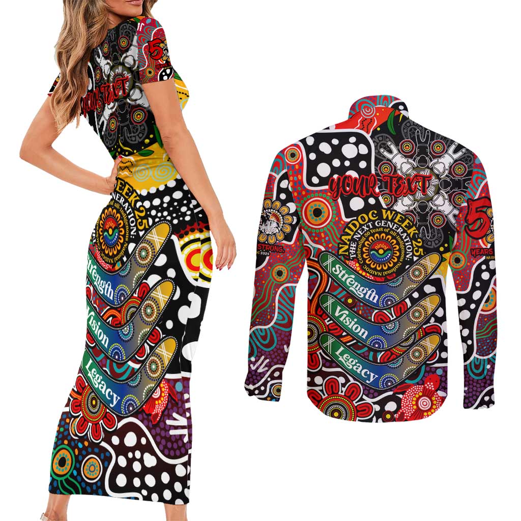 Personalised Dragons NRL Celebrating 50 Years of Naidoc Couples Matching Short Sleeve Bodycon Dress and Long Sleeve Button Shirt NAIDOC Week 2025 Aboriginal
