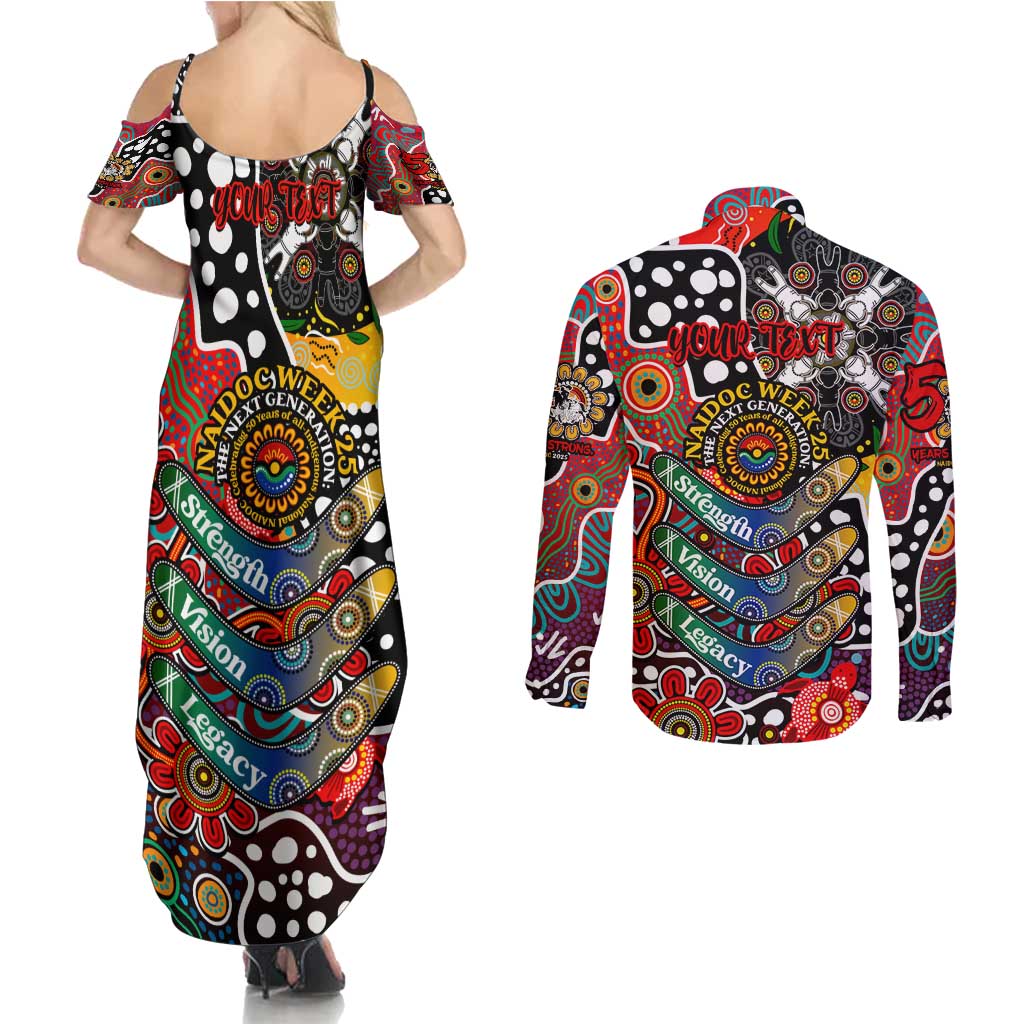 Personalised Dragons NRL Celebrating 50 Years of Naidoc Couples Matching Summer Maxi Dress and Long Sleeve Button Shirt NAIDOC Week 2025 Aboriginal