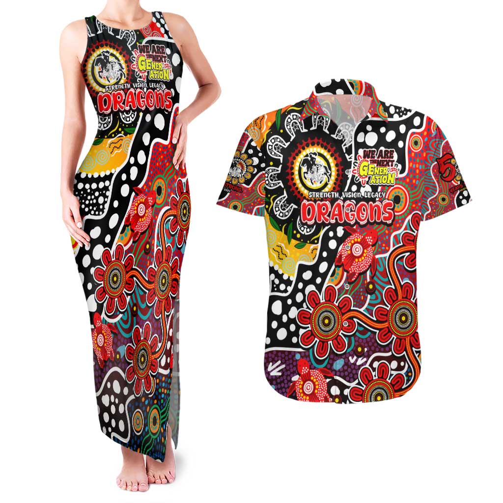 Personalised Dragons NRL Celebrating 50 Years of Naidoc Couples Matching Tank Maxi Dress and Hawaiian Shirt NAIDOC Week 2025 Aboriginal