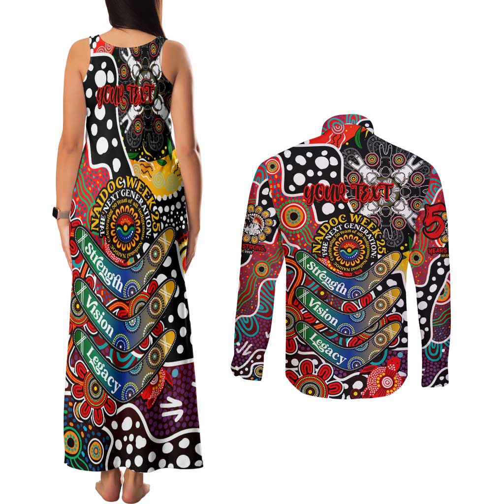 Personalised Dragons NRL Celebrating 50 Years of Naidoc Couples Matching Tank Maxi Dress and Long Sleeve Button Shirt NAIDOC Week 2025 Aboriginal