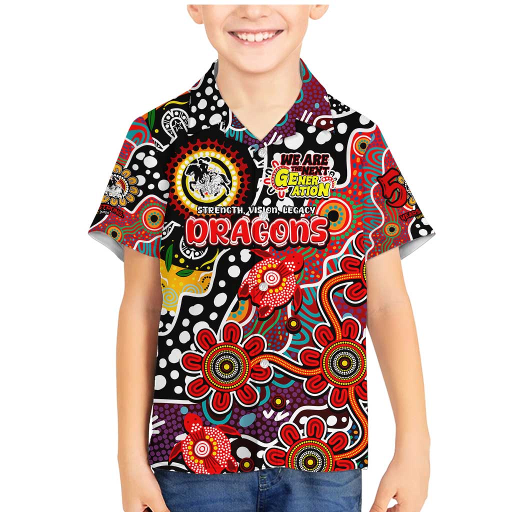 Personalised Dragons NRL Celebrating 50 Years of Naidoc Family Matching Mermaid Dress and Hawaiian Shirt NAIDOC Week 2025 Aboriginal