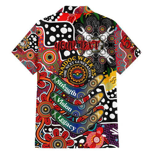 Personalised Dragons NRL Celebrating 50 Years of Naidoc Family Matching Off The Shoulder Long Sleeve Dress and Hawaiian Shirt NAIDOC Week 2025 Aboriginal