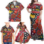 Personalised Dragons NRL Celebrating 50 Years of Naidoc Family Matching Off Shoulder Maxi Dress and Hawaiian Shirt NAIDOC Week 2025 Aboriginal