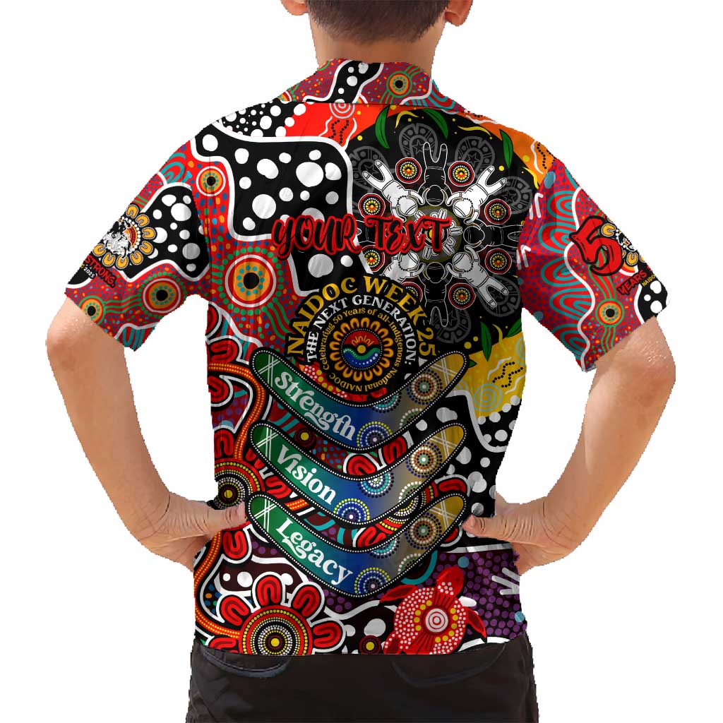 Personalised Dragons NRL Celebrating 50 Years of Naidoc Family Matching Off Shoulder Maxi Dress and Hawaiian Shirt NAIDOC Week 2025 Aboriginal