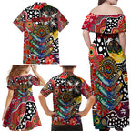 Personalised Dragons NRL Celebrating 50 Years of Naidoc Family Matching Off Shoulder Maxi Dress and Hawaiian Shirt NAIDOC Week 2025 Aboriginal