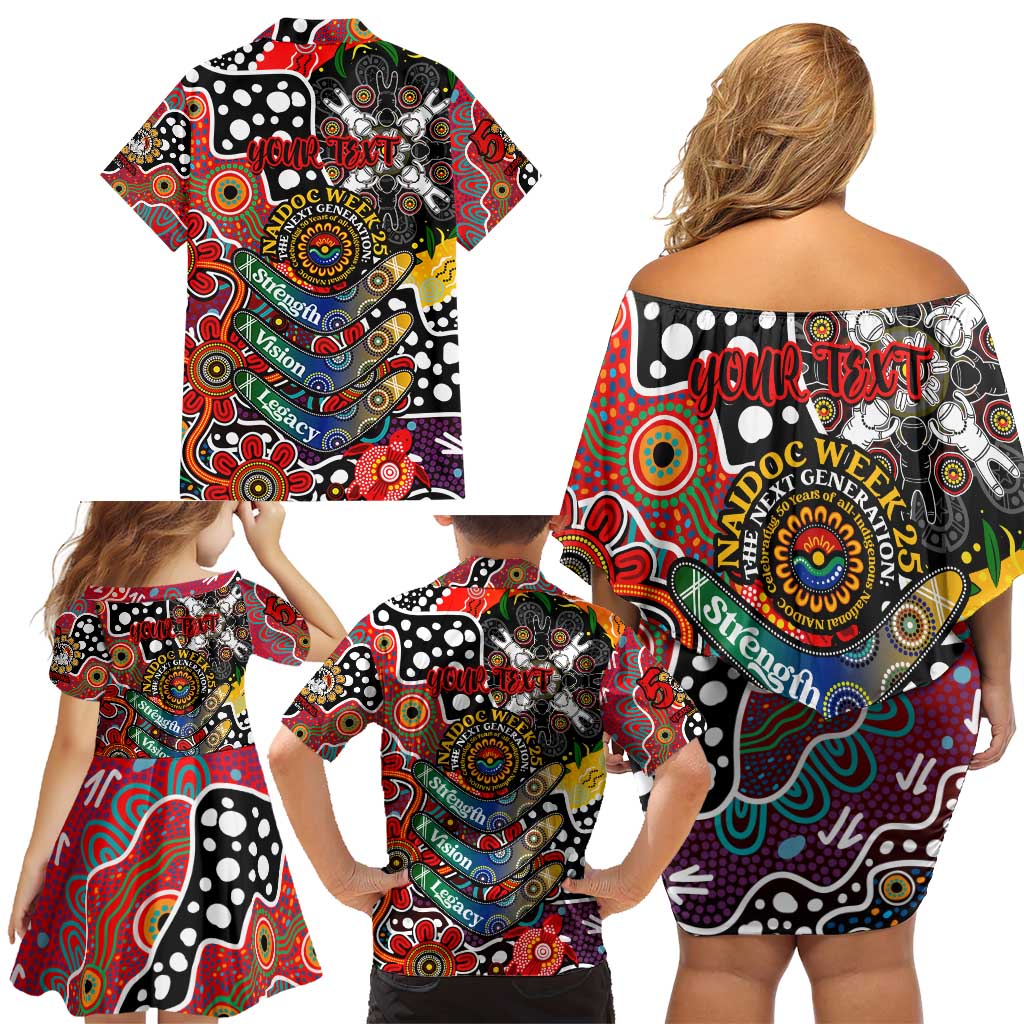 Personalised Dragons NRL Celebrating 50 Years of Naidoc Family Matching Off Shoulder Short Dress and Hawaiian Shirt NAIDOC Week 2025 Aboriginal