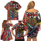 Personalised Dragons NRL Celebrating 50 Years of Naidoc Family Matching Off Shoulder Short Dress and Hawaiian Shirt NAIDOC Week 2025 Aboriginal
