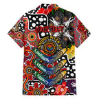 Personalised Dragons NRL Celebrating 50 Years of Naidoc Family Matching Off Shoulder Short Dress and Hawaiian Shirt NAIDOC Week 2025 Aboriginal