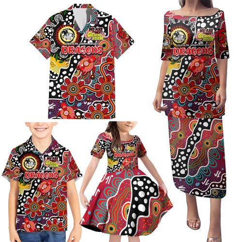Personalised Dragons NRL Celebrating 50 Years of Naidoc Family Matching Puletasi and Hawaiian Shirt NAIDOC Week 2025 Aboriginal