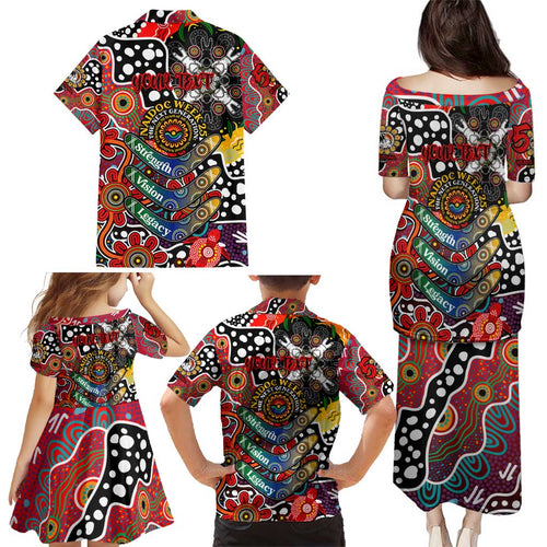 Personalised Dragons NRL Celebrating 50 Years of Naidoc Family Matching Puletasi and Hawaiian Shirt NAIDOC Week 2025 Aboriginal