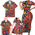 Personalised Dragons NRL Celebrating 50 Years of Naidoc Family Matching Short Sleeve Bodycon Dress and Hawaiian Shirt NAIDOC Week 2025 Aboriginal