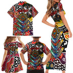 Personalised Dragons NRL Celebrating 50 Years of Naidoc Family Matching Short Sleeve Bodycon Dress and Hawaiian Shirt NAIDOC Week 2025 Aboriginal