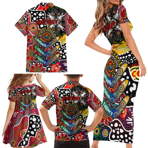 Personalised Dragons NRL Celebrating 50 Years of Naidoc Family Matching Short Sleeve Bodycon Dress and Hawaiian Shirt NAIDOC Week 2025 Aboriginal
