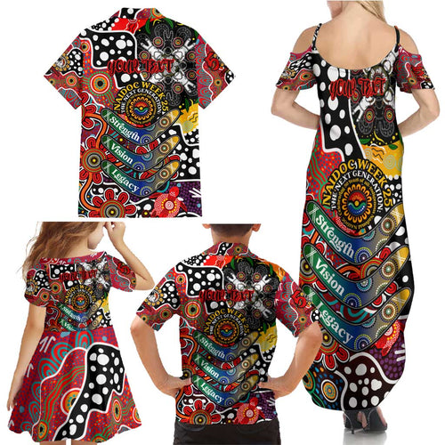 Personalised Dragons NRL Celebrating 50 Years of Naidoc Family Matching Summer Maxi Dress and Hawaiian Shirt NAIDOC Week 2025 Aboriginal