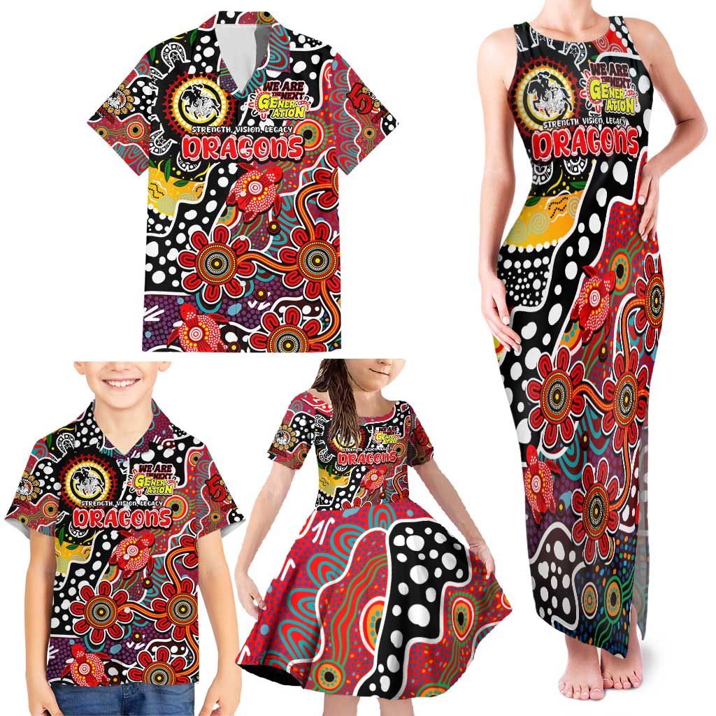 Personalised Dragons NRL Celebrating 50 Years of Naidoc Family Matching Tank Maxi Dress and Hawaiian Shirt NAIDOC Week 2025 Aboriginal