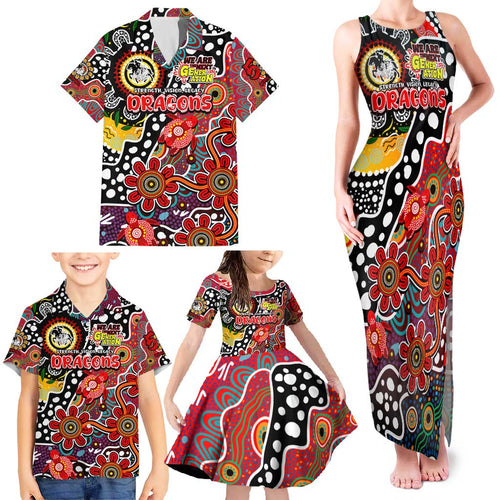 Personalised Dragons NRL Celebrating 50 Years of Naidoc Family Matching Tank Maxi Dress and Hawaiian Shirt NAIDOC Week 2025 Aboriginal